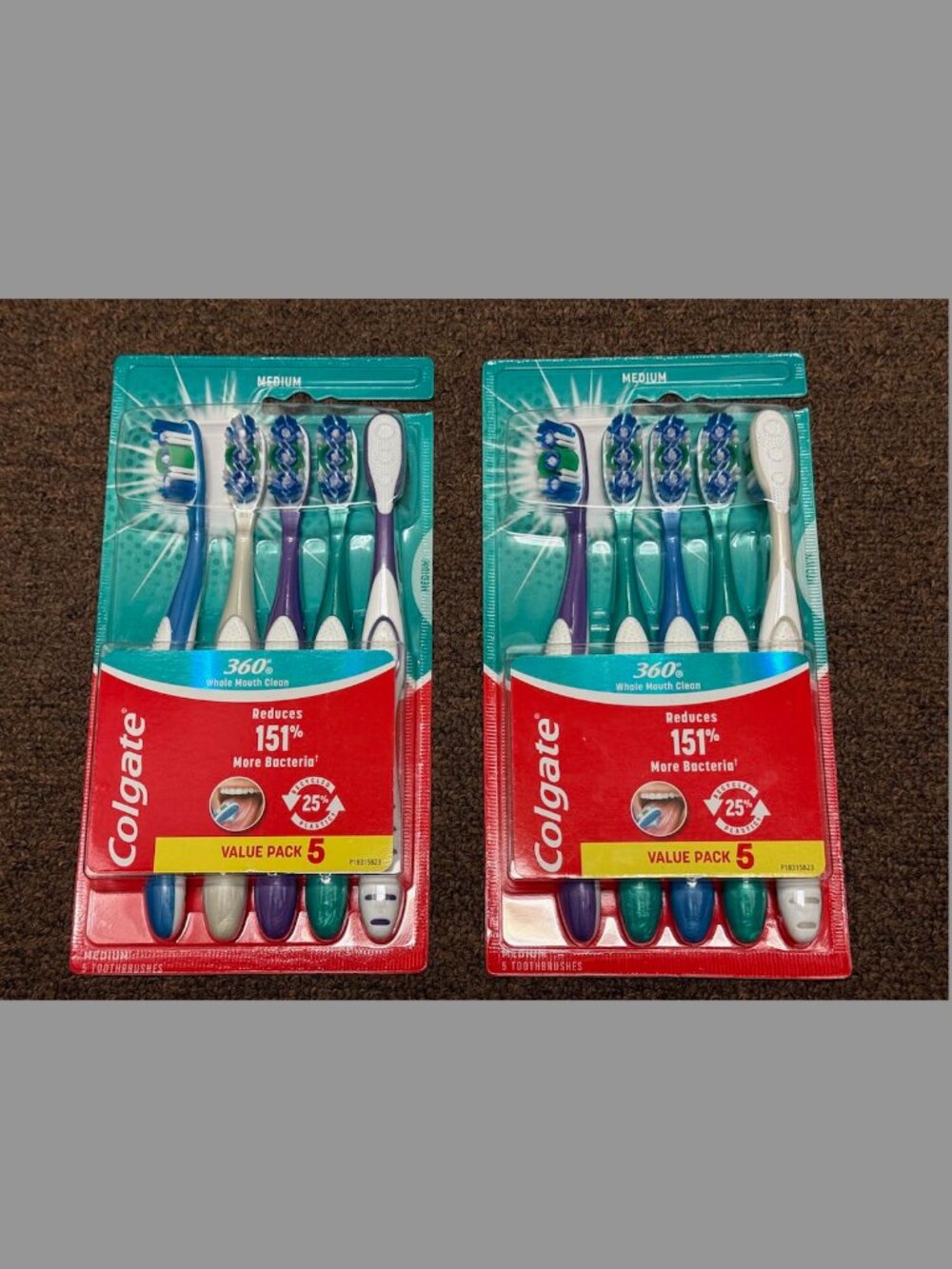 Colgate 360 Whole Mouth Clean Medium Toothbrushes (Brand New/Sealed) [Two-Set]